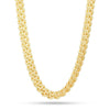 KING ICE 12MM, STAINLESS STEEL 14K GOLD MIAMI CUBAN CURB CHAIN