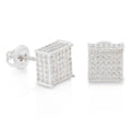 KING ICE TRIPLE-ROW STUD EARINGS