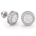 KING ICE BUTTON STUD EARRINGS