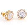 KING ICE BUTTON STUD EARRINGS