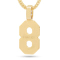 KING ICE BLACK MAMBA CLASSIC NUMBER 8 NECKLACE