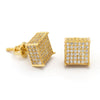 KING ICE TRIPLE-ROW STUD EARINGS